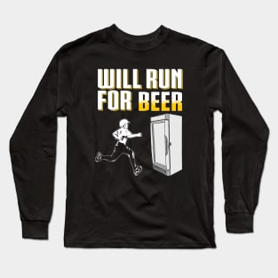 Will Run for Beer by Basement Mastermind Long Sleeve T-Shirt